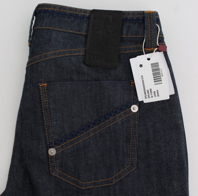 Blue Cotton Denim Flare Boot Cut Jeans - Avaz Shop