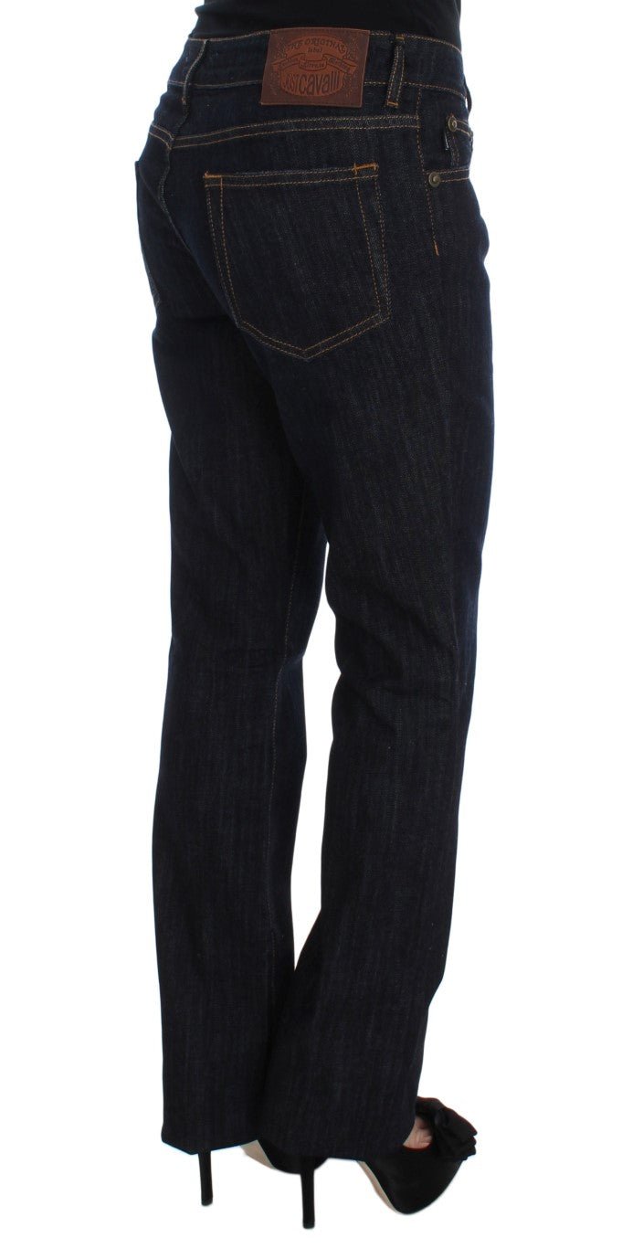 Blue Cotton Straight Fit Stretch Jeans - Avaz Shop
