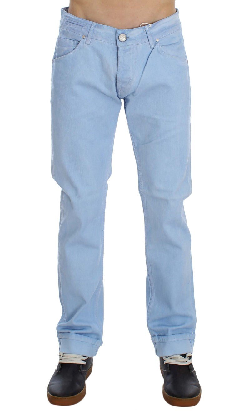 Blue Cotton Stretch Low Waist Fit Jeans - Avaz Shop