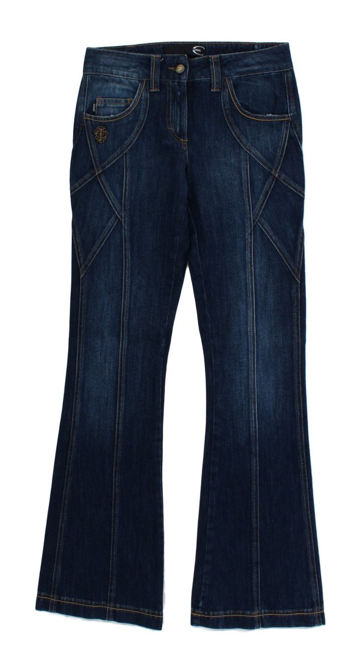 Blue Cotton Stretch Low Waist Jeans - Avaz Shop