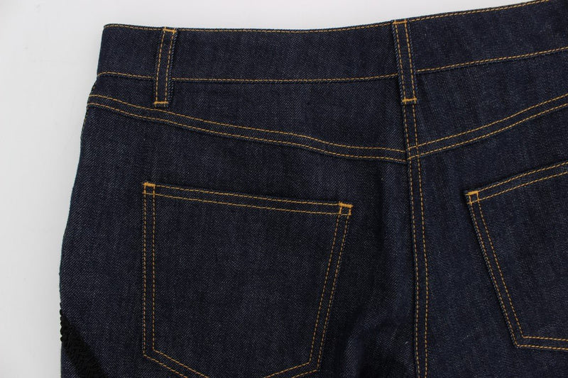 Blue Denim Cotton CAPRI Torero Jeans - Avaz Shop