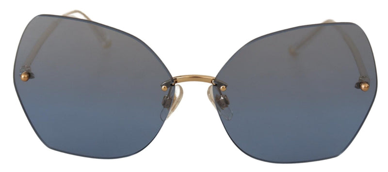 Blue Gold Butterfly Logo Oversized Sunglasses - Avaz Shop