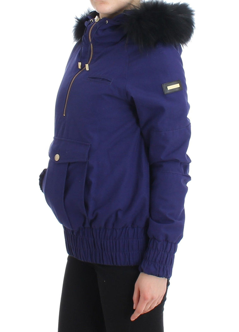Blue Padded Jacket Hooded Short K-Way - Avaz Shop