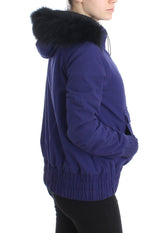 Blue Padded Jacket Hooded Short K-Way - Avaz Shop