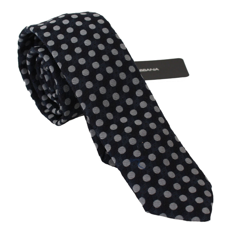 Blue Polka Dot Classic Mens Slim Necktie Tie - Avaz Shop