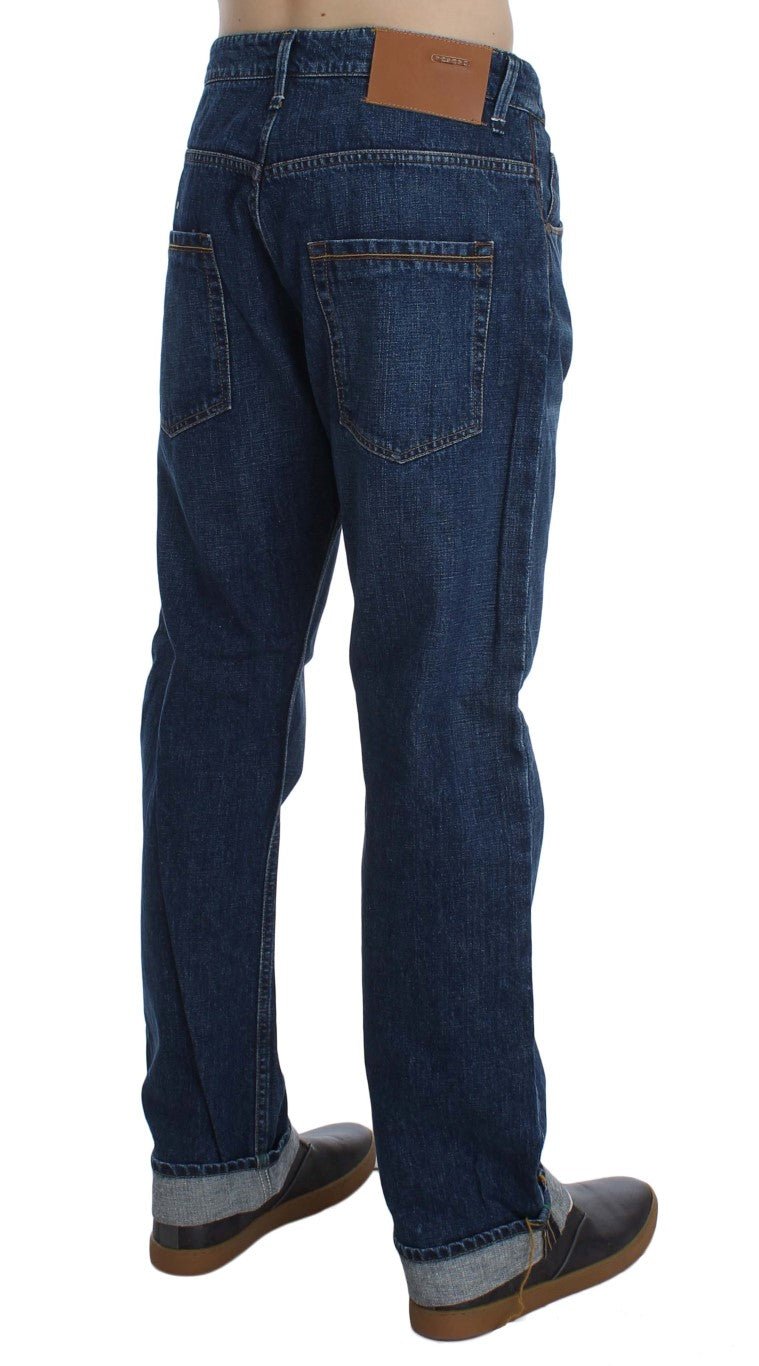 Blue Wash Cotton Baggy Loose Fit Jeans - Avaz Shop