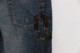 Blue Wash Cotton Blend Slim Fit Jeans - Avaz Shop