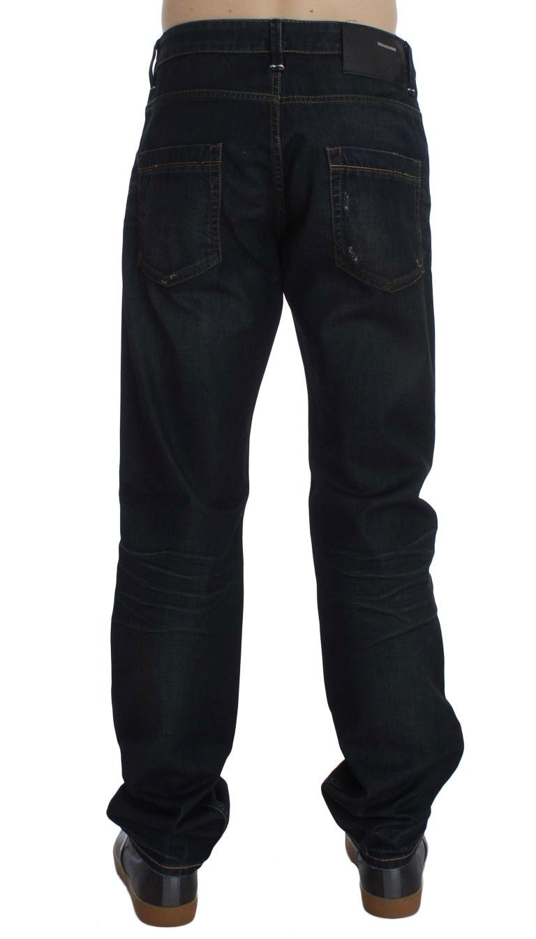 Blue Wash Cotton Denim Straight Fit Jeans - Avaz Shop