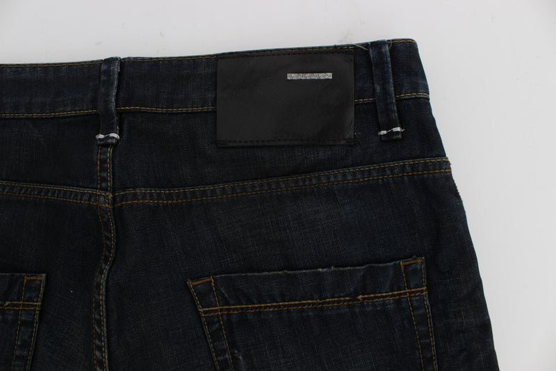Blue Wash Cotton Denim Straight Fit Jeans - Avaz Shop