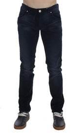 Blue Wash Cotton Stretch Slim Fit Jeans - Avaz Shop