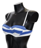 Blue White Stripes Women Beachwear Bikini Tops - Avaz Shop