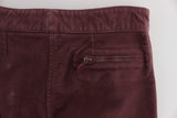 Bordeaux Cotton Cropped Cargo Pants - Avaz Shop