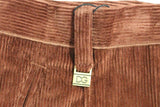 Brown Corduroys Straight Logo Casual Pants - Avaz Shop