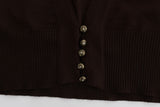 Brown cropped wool cardigan - Avaz Shop