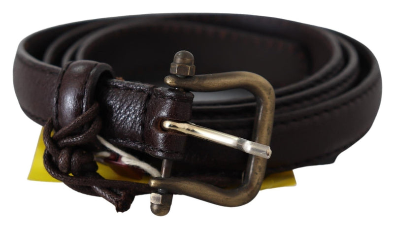 Brown Leather Vintage Buckle Belt - Avaz Shop