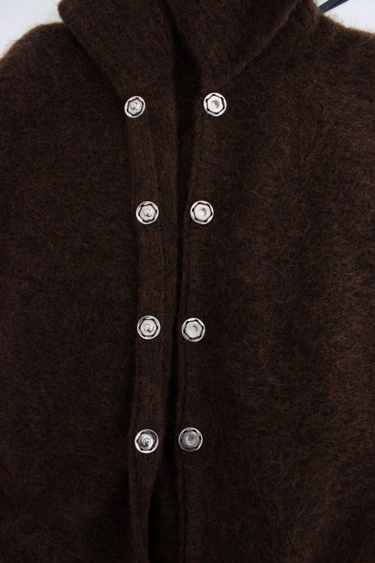 Brown mohair knitted cardigan - Avaz Shop