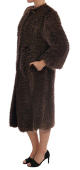 Brown Raccoon Fur Coat Jacket - Avaz Shop