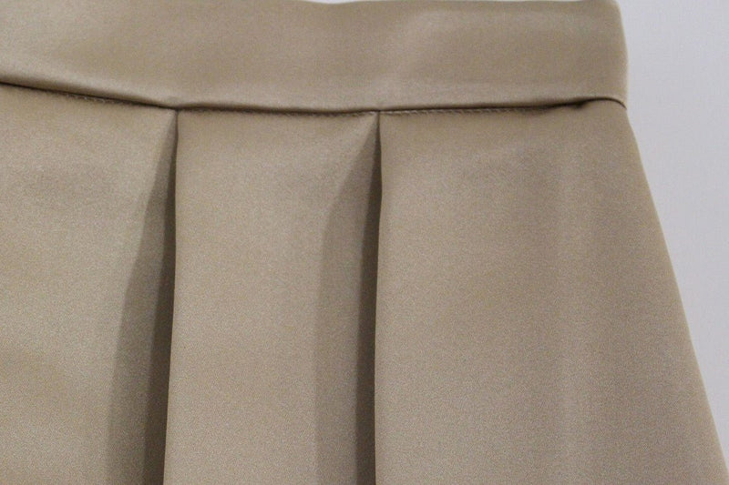 Brown Silk Solid Mini Pleated Skirt - Avaz Shop