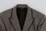 Brown Slim Fit Silk Two Button Blazer - Avaz Shop