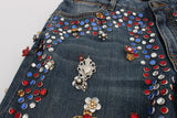 Crystal Roses Heart Embellished Jeans - Avaz Shop