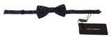Dark Blue Patterned Adjustable Neck Papillon Bow Tie - Avaz Shop