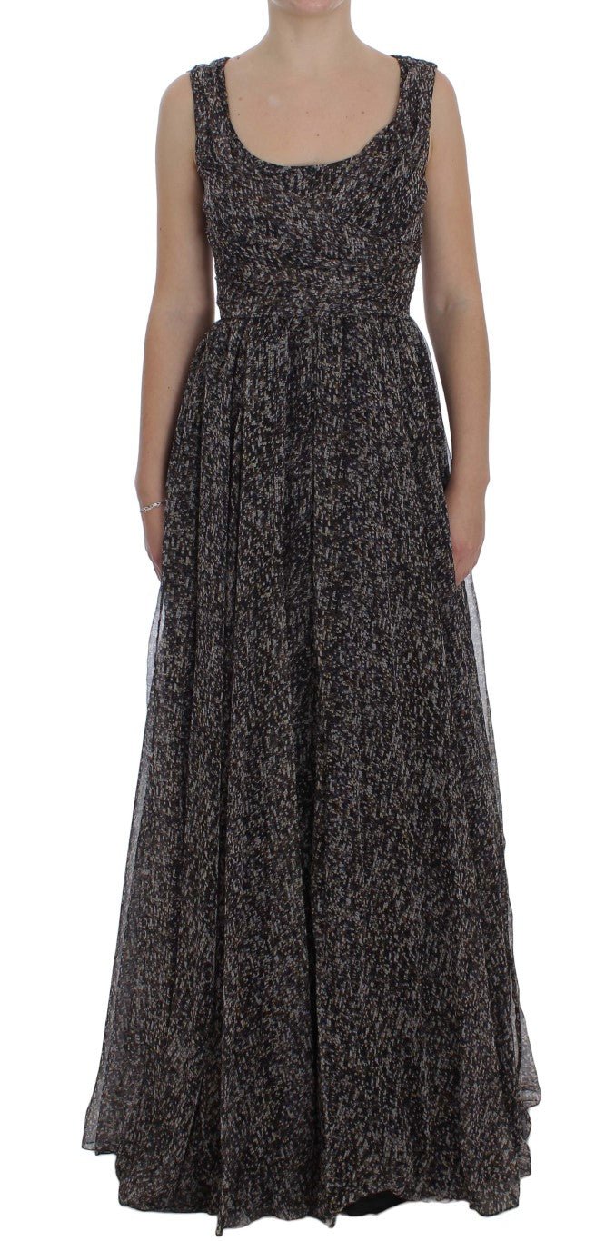 Dark Silk Shift Gown Full Length Dress - Avaz Shop