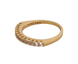 Gold Authentic Womens Clear CZ Gold 925 Silver Ring - Avaz Shop