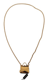 Gold Brass Chain Micro Bag Pendant Bag Sicily Necklace - Avaz Shop
