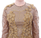 GOLD Long Lace Maxi Crystal Dress - Avaz Shop