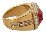 Gold Plated 925 Silver Red Crystal Ring - Avaz Shop