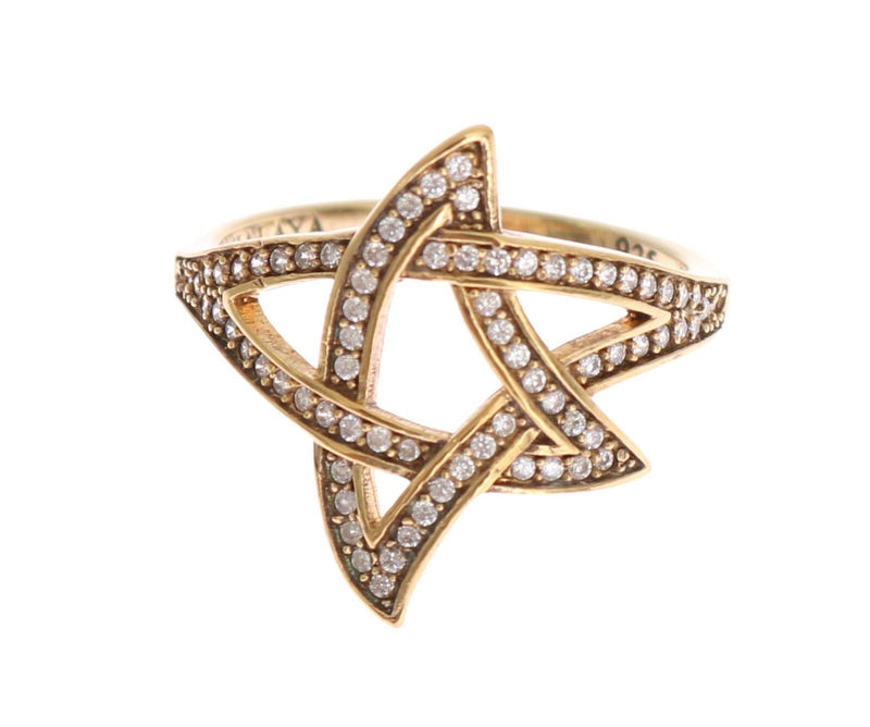 Gold Star Clear CZ Gold 925 Silver Ring - Avaz Shop