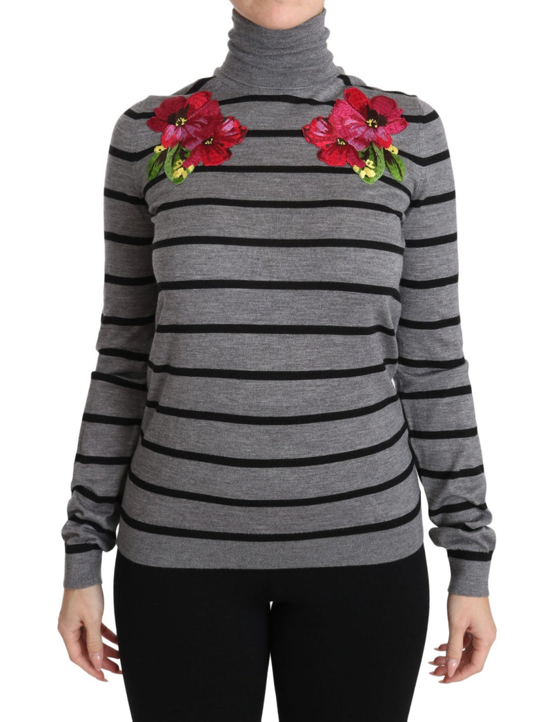 Gray Cashmere Silk Turtleneck Sweater - Avaz Shop