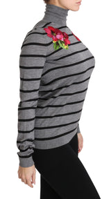 Gray Cashmere Silk Turtleneck Sweater - Avaz Shop