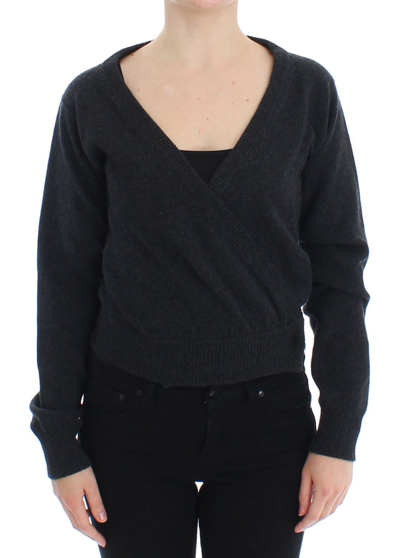 Gray Cashmere Sweater Pullover Wrap - Avaz Shop