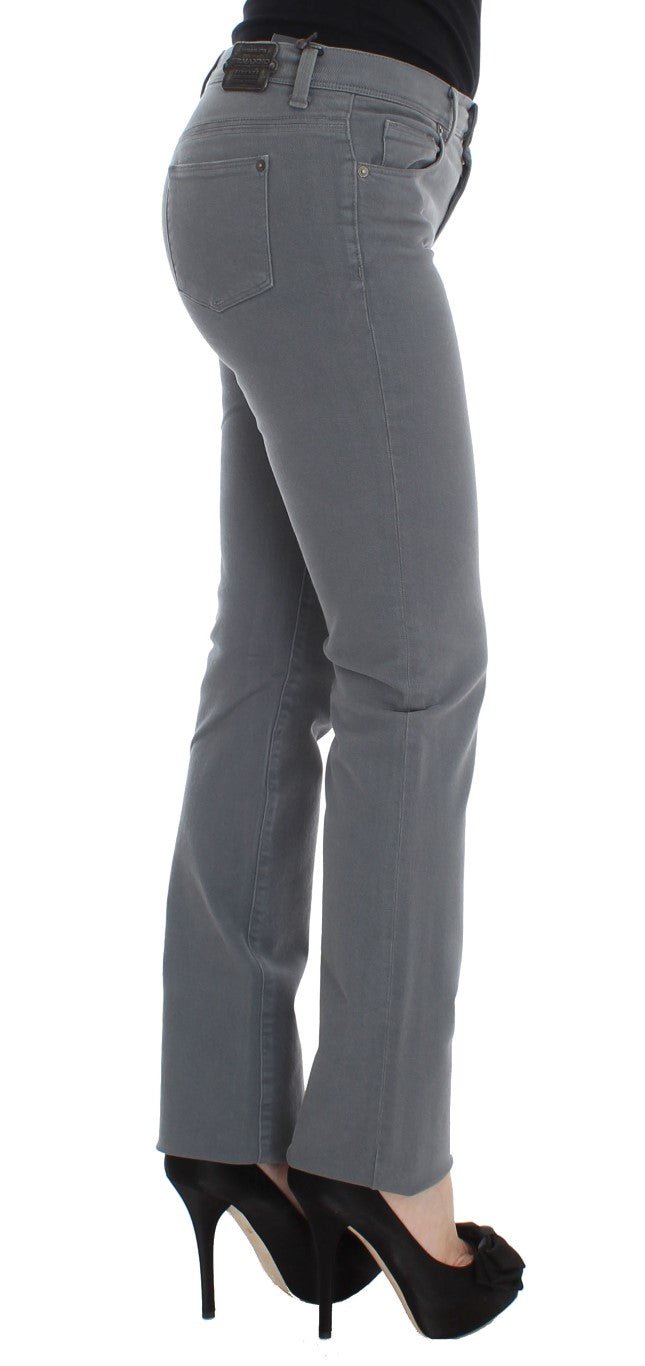 Gray Cotton Blend Slim Fit Jeans - Avaz Shop
