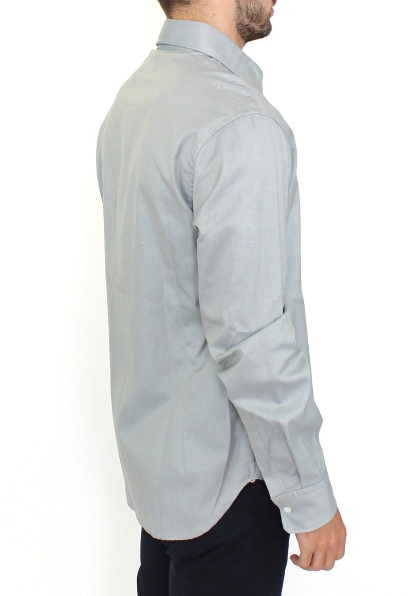 Gray Cotton Long Sleeve Casual Shirt Top - Avaz Shop