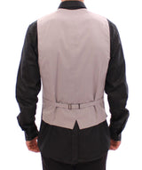 Gray Cotton Slim Fit Button Front Dress Vest - Avaz Shop