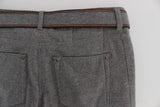 Gray Cotton Slim Fit Casual Bootcut Pants - Avaz Shop