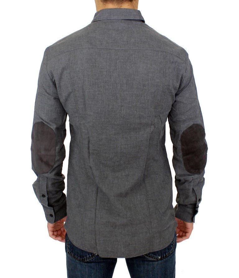 Gray cotton slim fit shirt - Avaz Shop