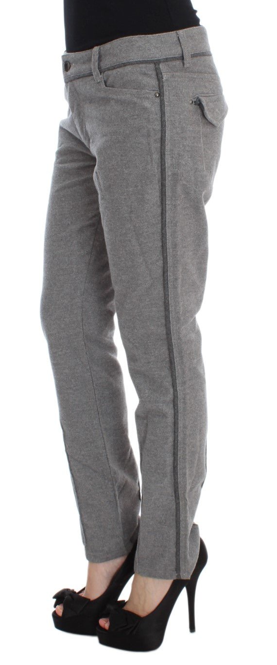 Gray Cotton Straight Fit Casual Pants - Avaz Shop