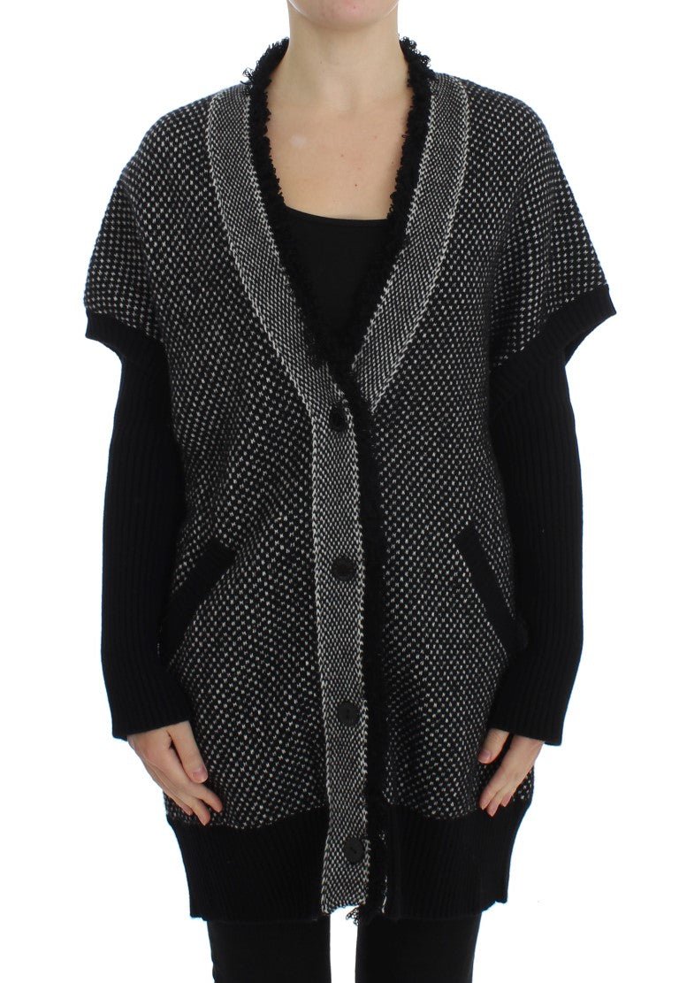 Gray Knitted Cashmere Cardigan - Avaz Shop