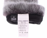 Gray Mink Fur Lambskin Suede Leather Gloves - Avaz Shop