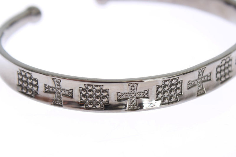Gray Rhodium 925 Silver Bangle Bracelet - Avaz Shop
