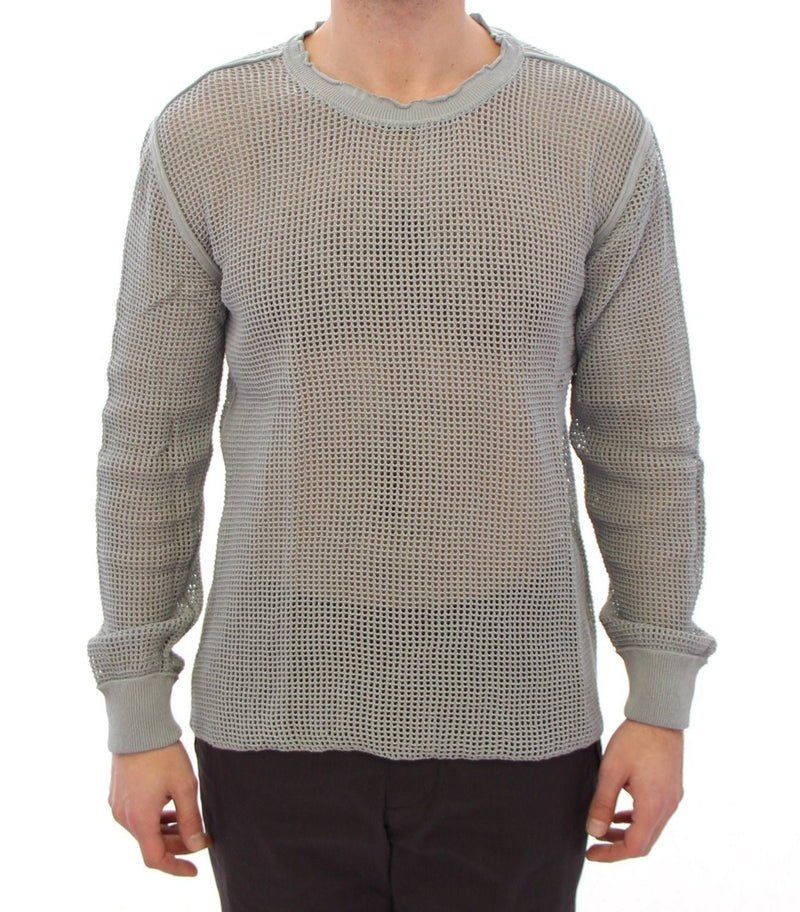 Gray Runway Logo Netz Pullover Netted Sweater - Avaz Shop