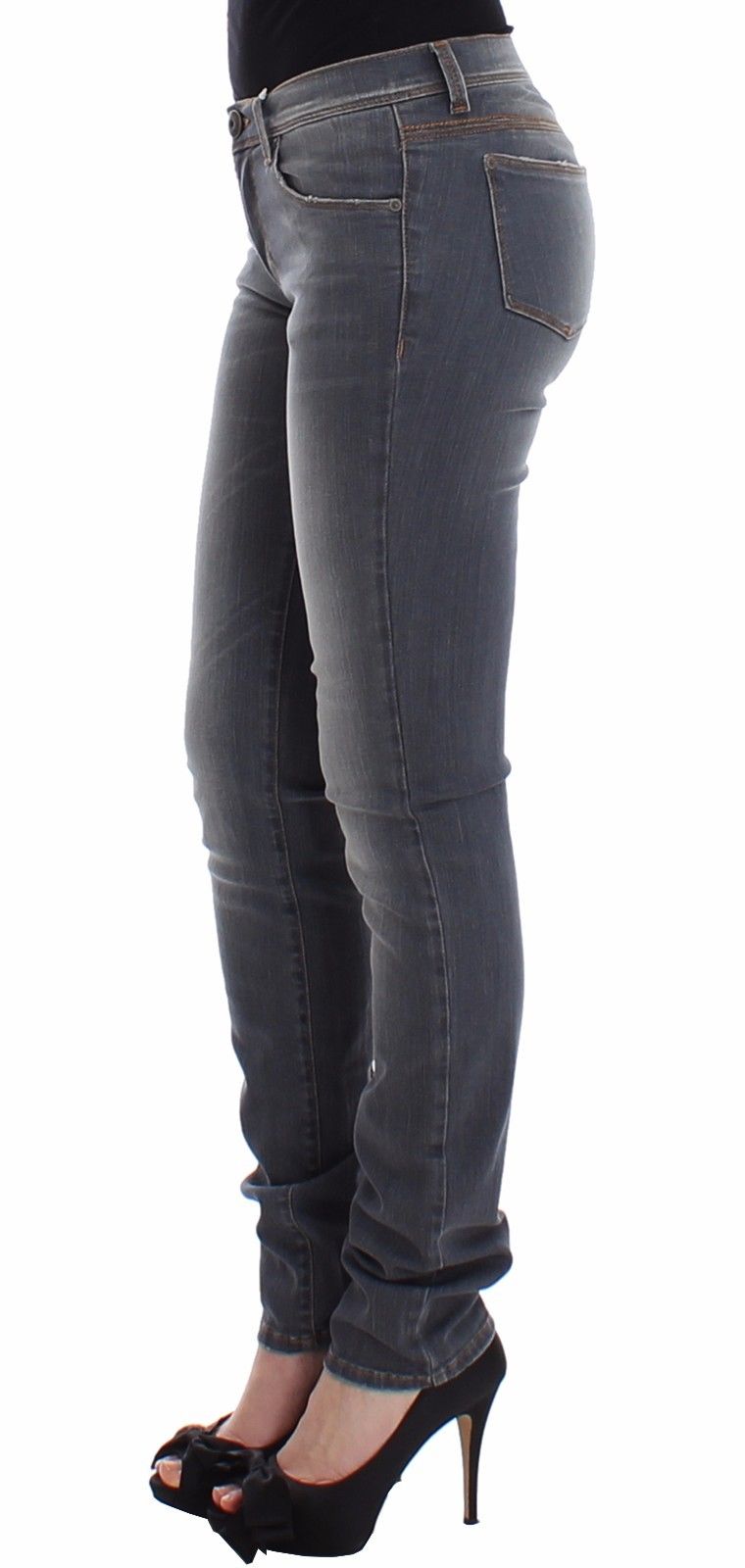Gray Slim Jeans Denim Pants Skinny Leg Stretch - Avaz Shop