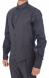 Gray Stretch Formal Dress Vest Gilet - Avaz Shop