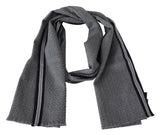 Gray Stripes Pattern 100% Wool Unisex Neck Wrap Scarf - Avaz Shop