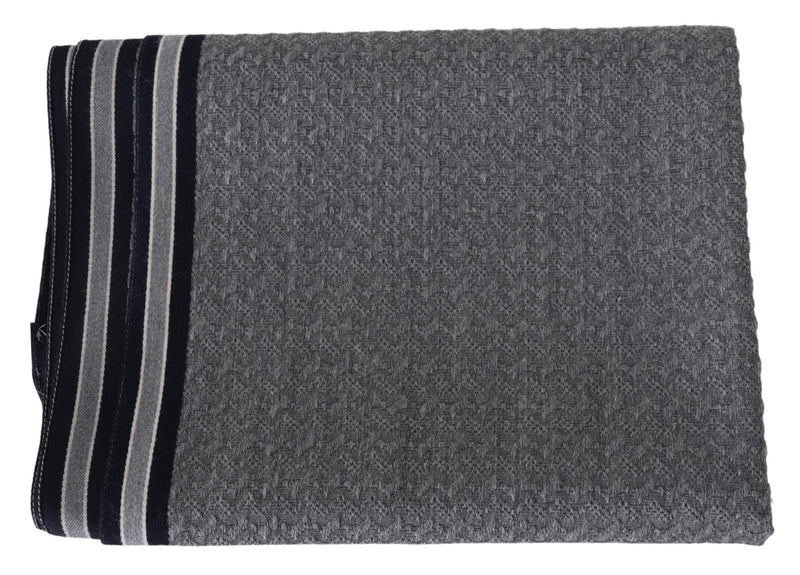 Gray Stripes Pattern 100% Wool Unisex Neck Wrap Scarf - Avaz Shop