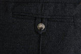Gray Virgin Wool Skinny Casual Pants - Avaz Shop