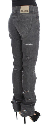 Gray Wash Cotton Torn Straight Fit Jeans - Avaz Shop